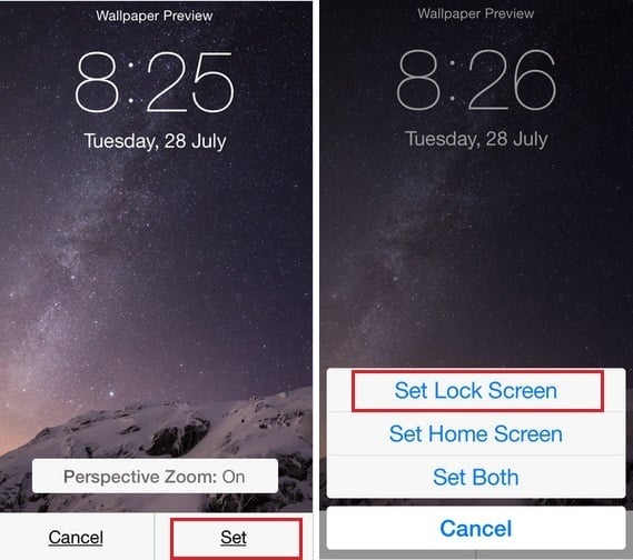 iPhone lock screen